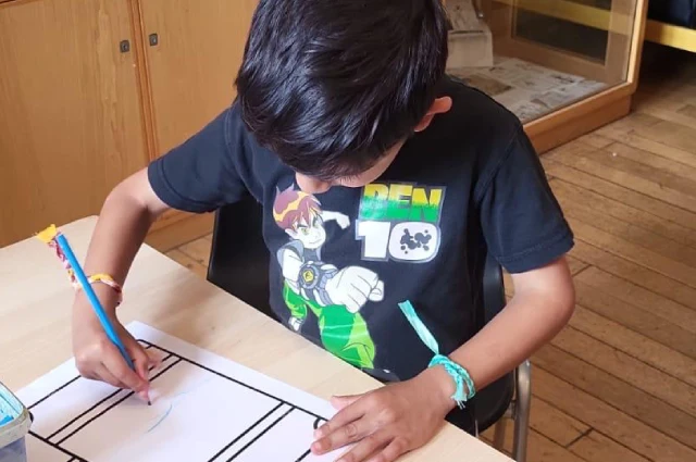 One of our children studying solo in class